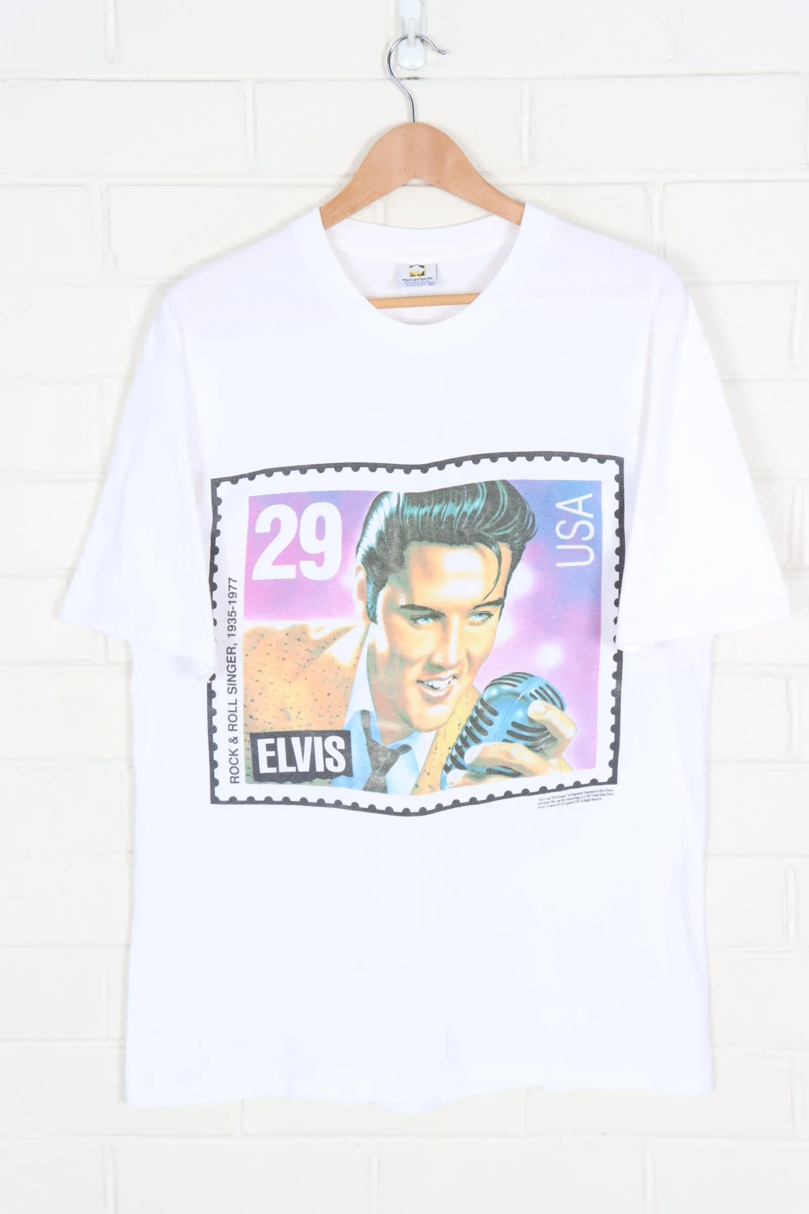 1992 Vintage ELVIS USA 'Rock & Roll' Colourful Merch Tee (M-L)