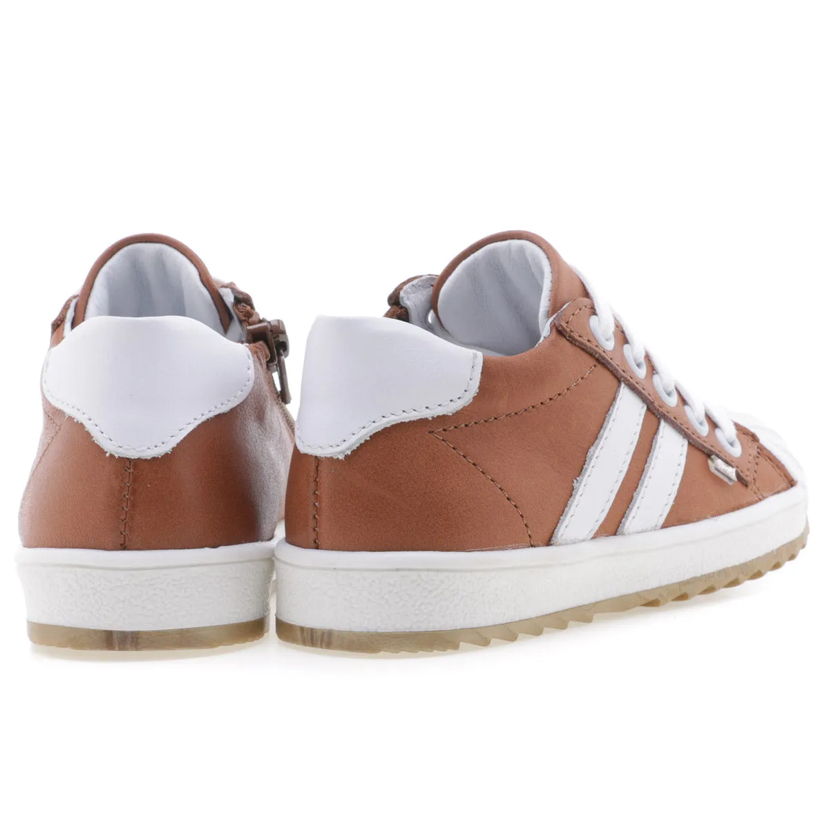 (2627A-25/2628A-25) Emel low trainers with bumper - brown