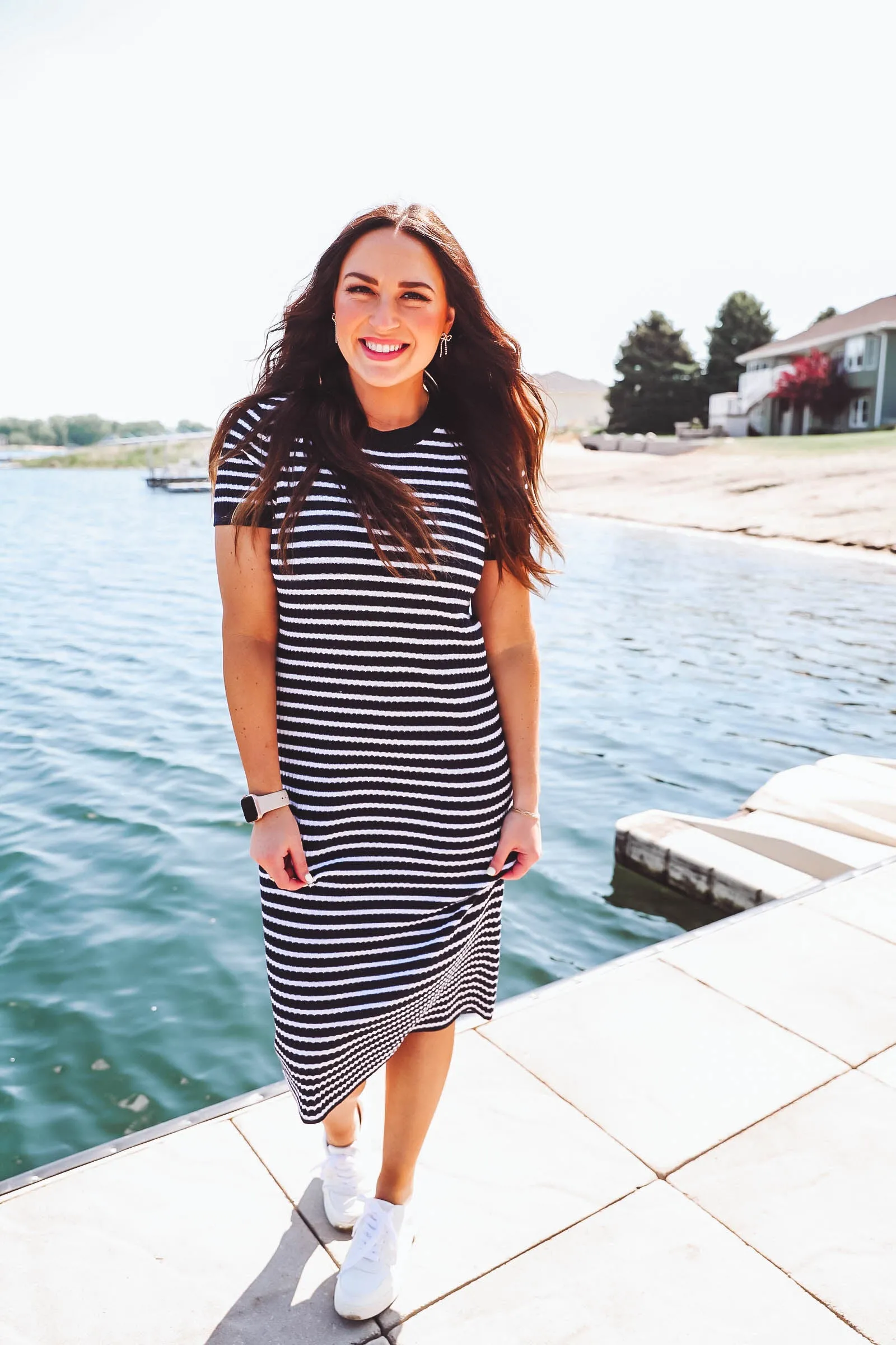 Amy Striped Midi Dress