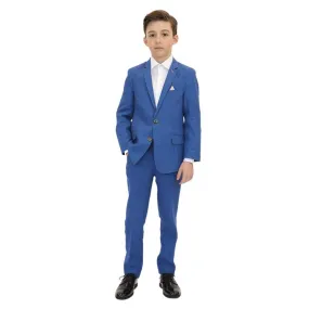 Appaman Boys 2pc Stretch Mod Riviera Blue Linen Suit _B8SU1-SS23