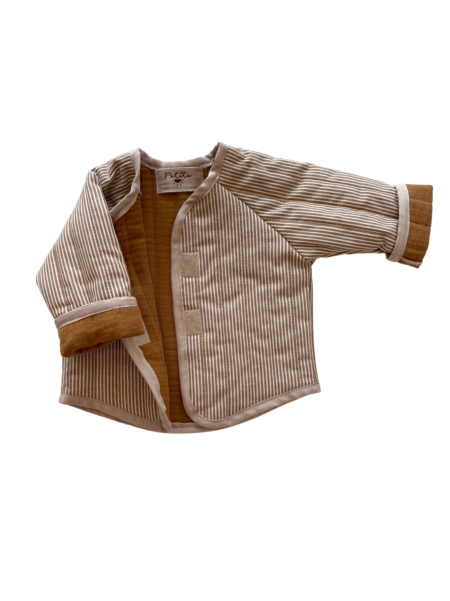 Baby & toddler teddy jacket / stripes - caramel