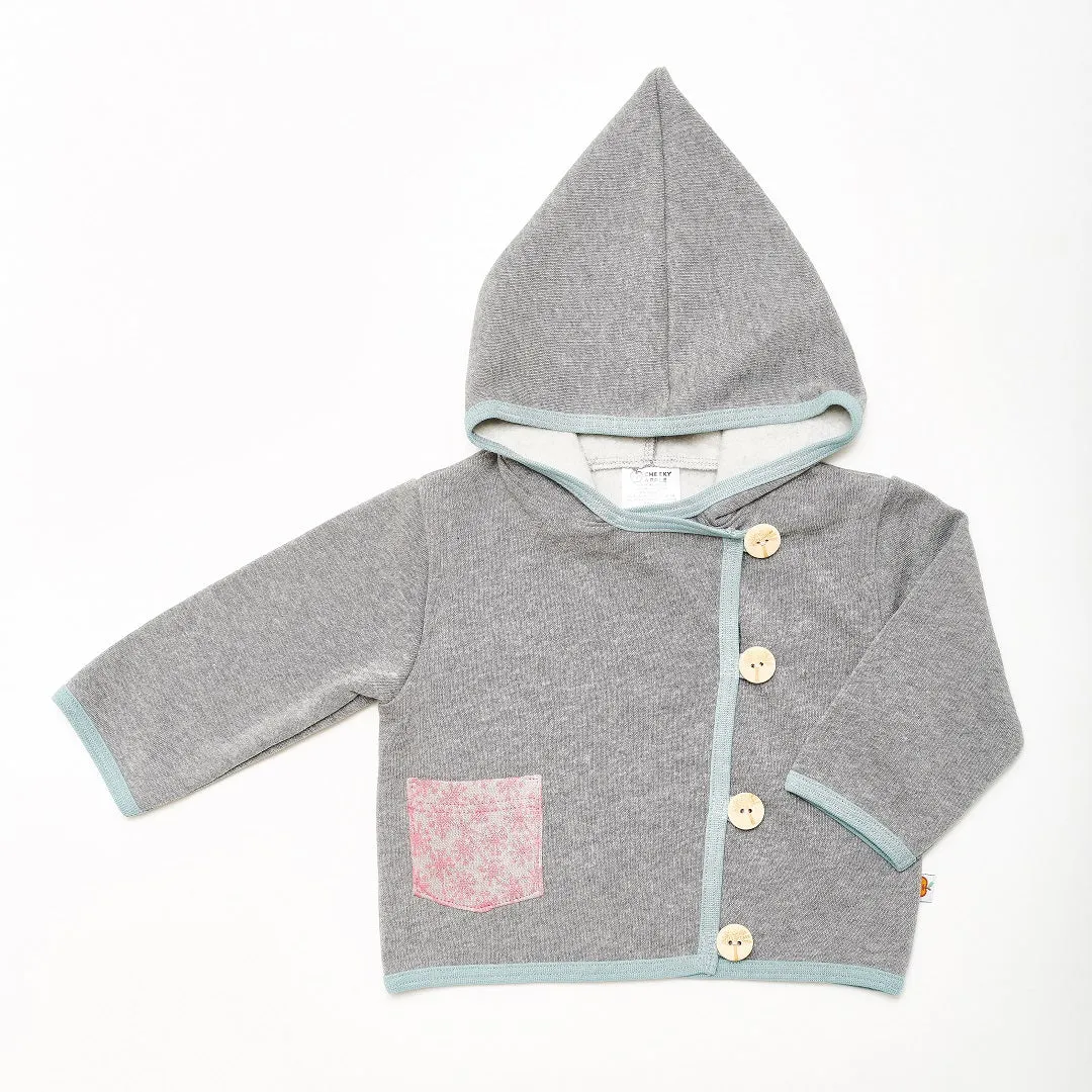 Baby Hoodie Jacket "Sweat Grey/Dandelion Pink"