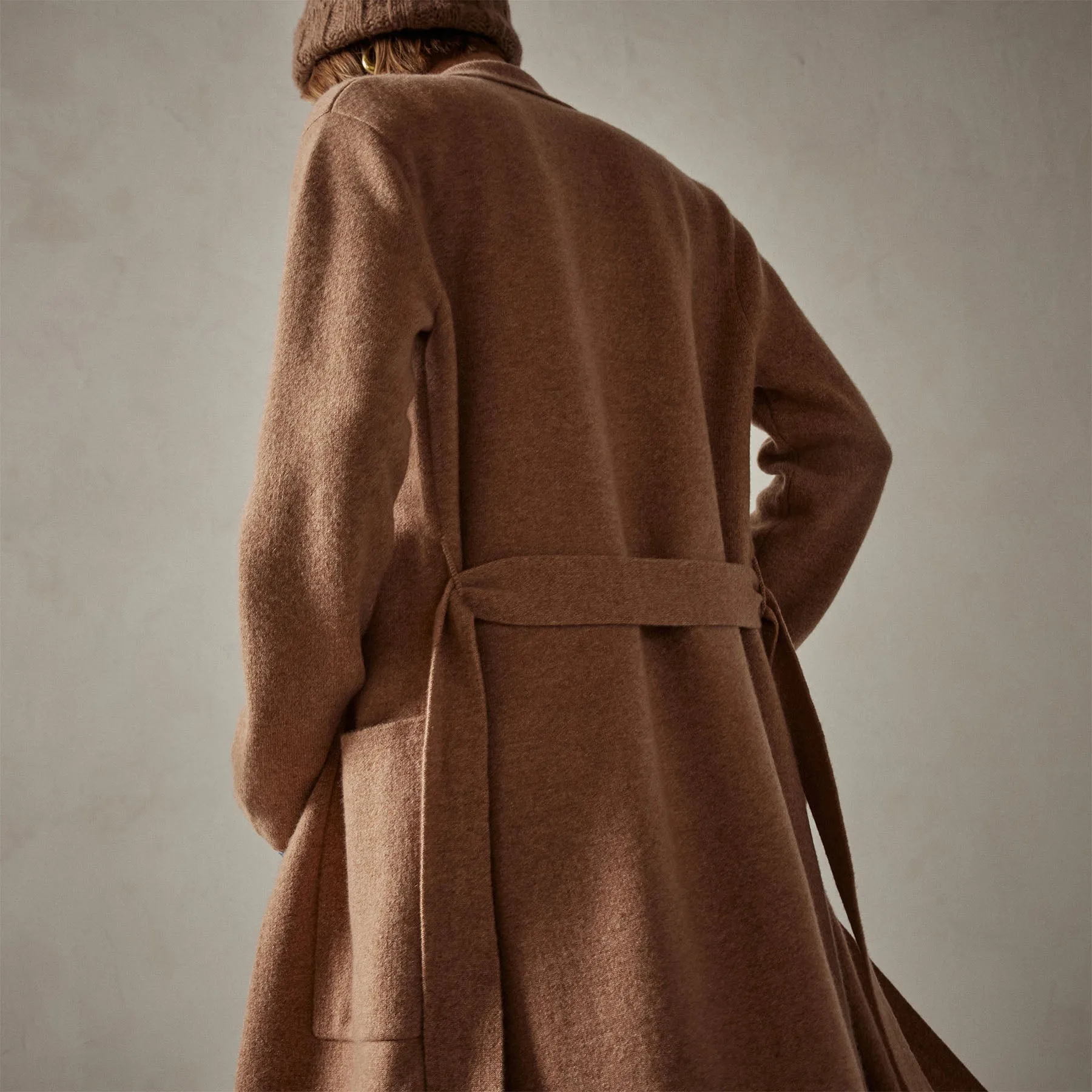 Belted Cashmere Coat - Caramel