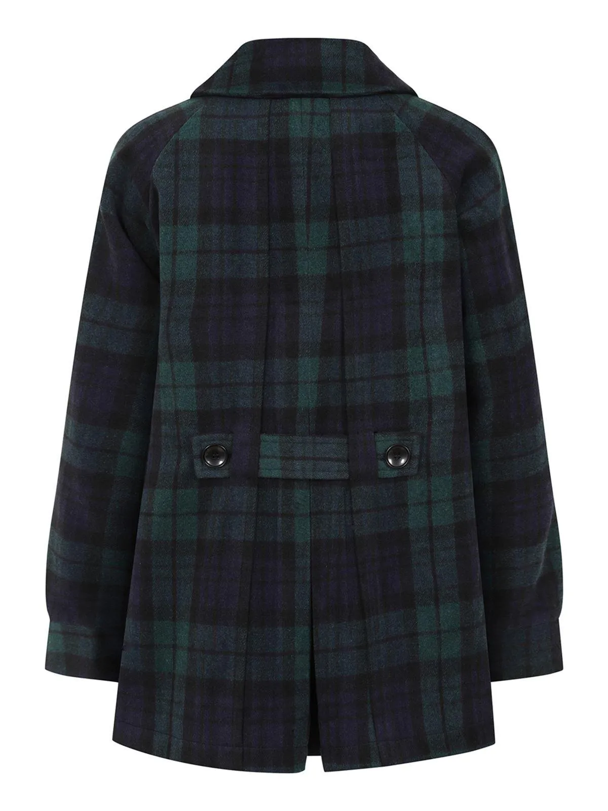 Blackwatch Navy Tartan 1950s Vintage Style Coat