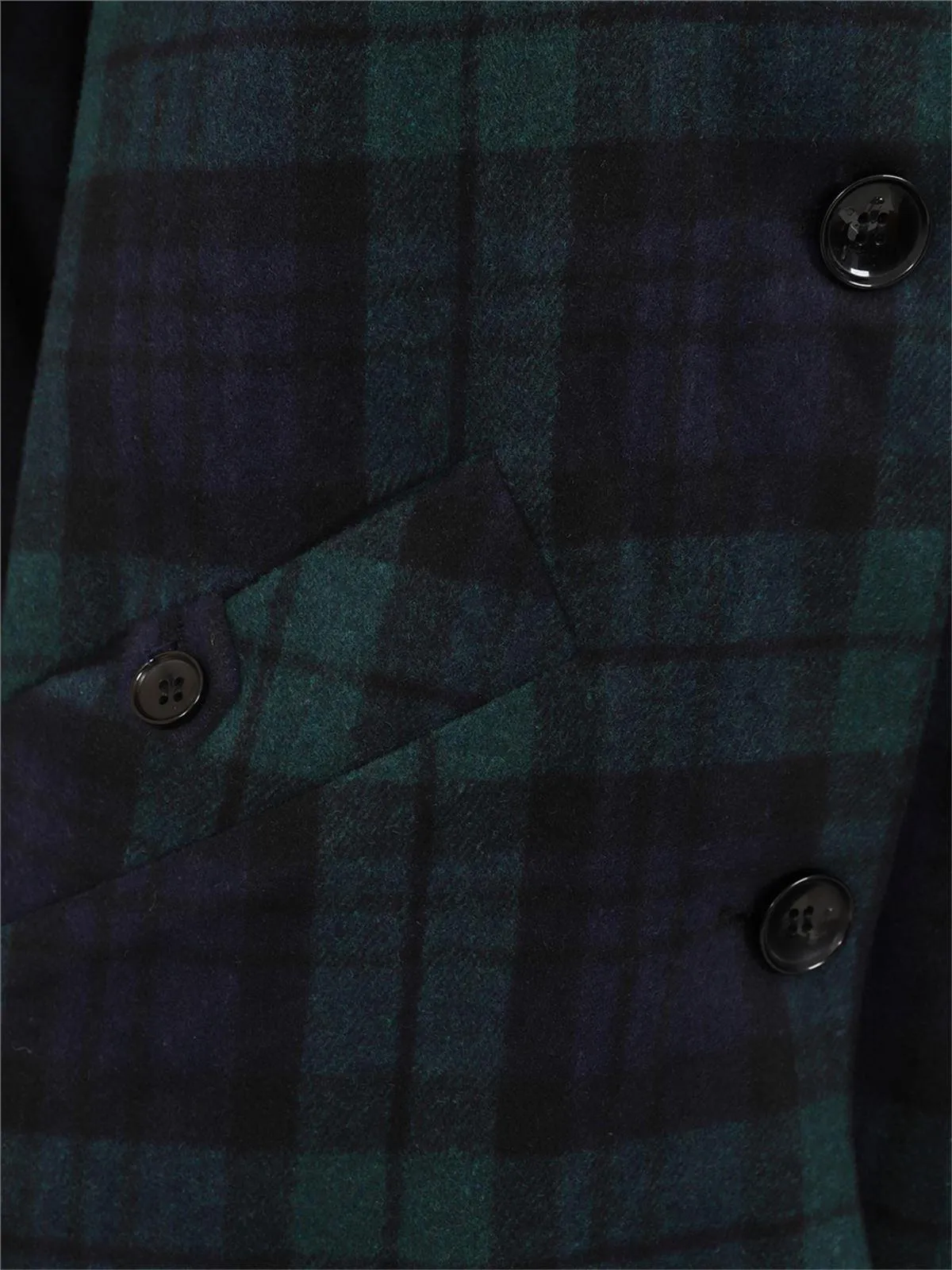 Blackwatch Navy Tartan 1950s Vintage Style Coat