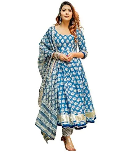 Blue Salwar Kameez With Dupatta Ready To Wear