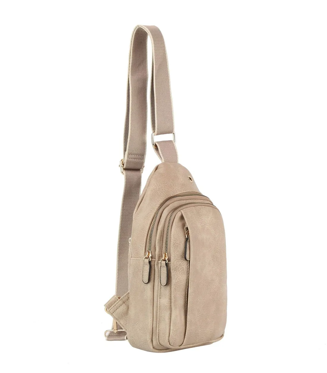 Brit Double Zipper Sling Bag