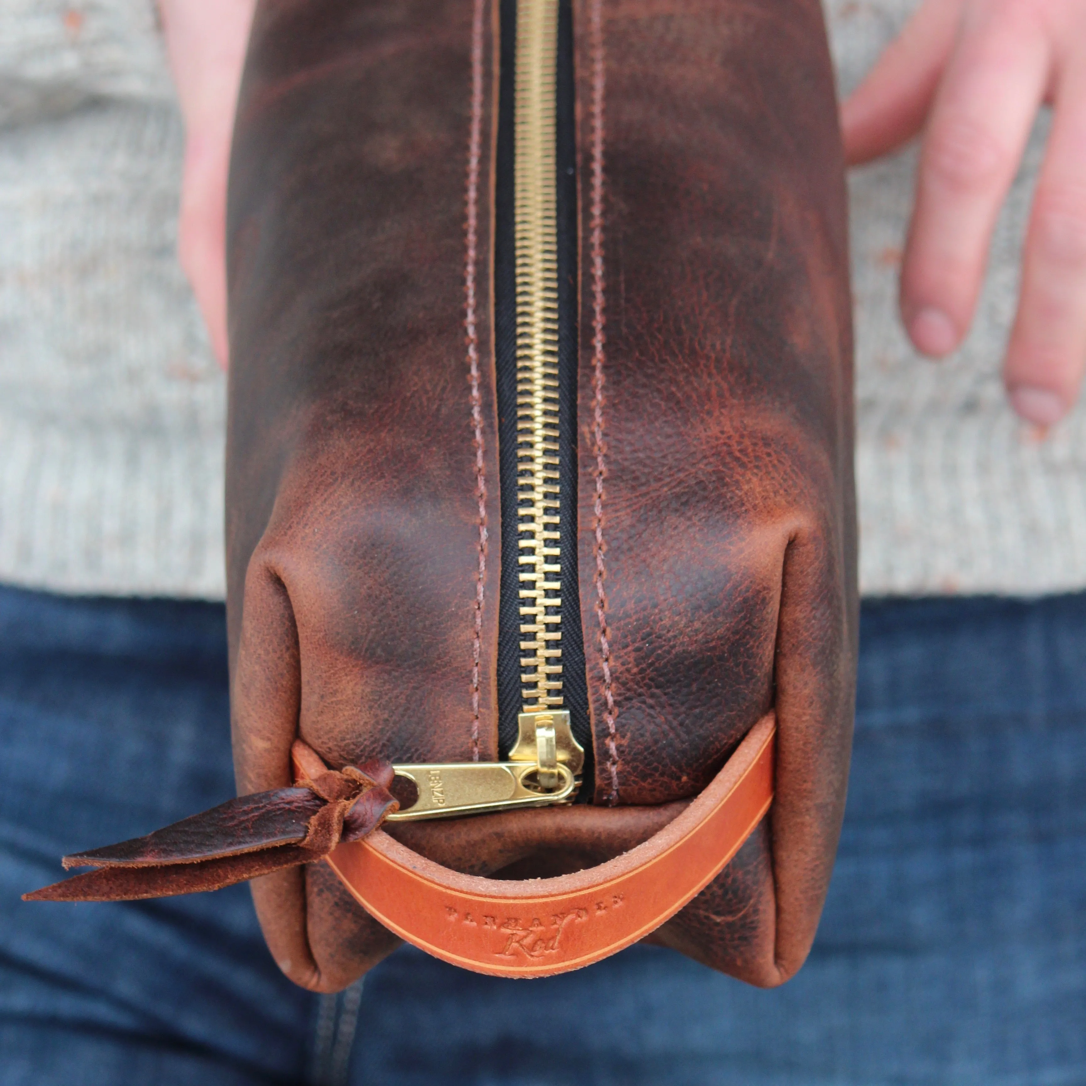 Brown Leather Shaving Kit