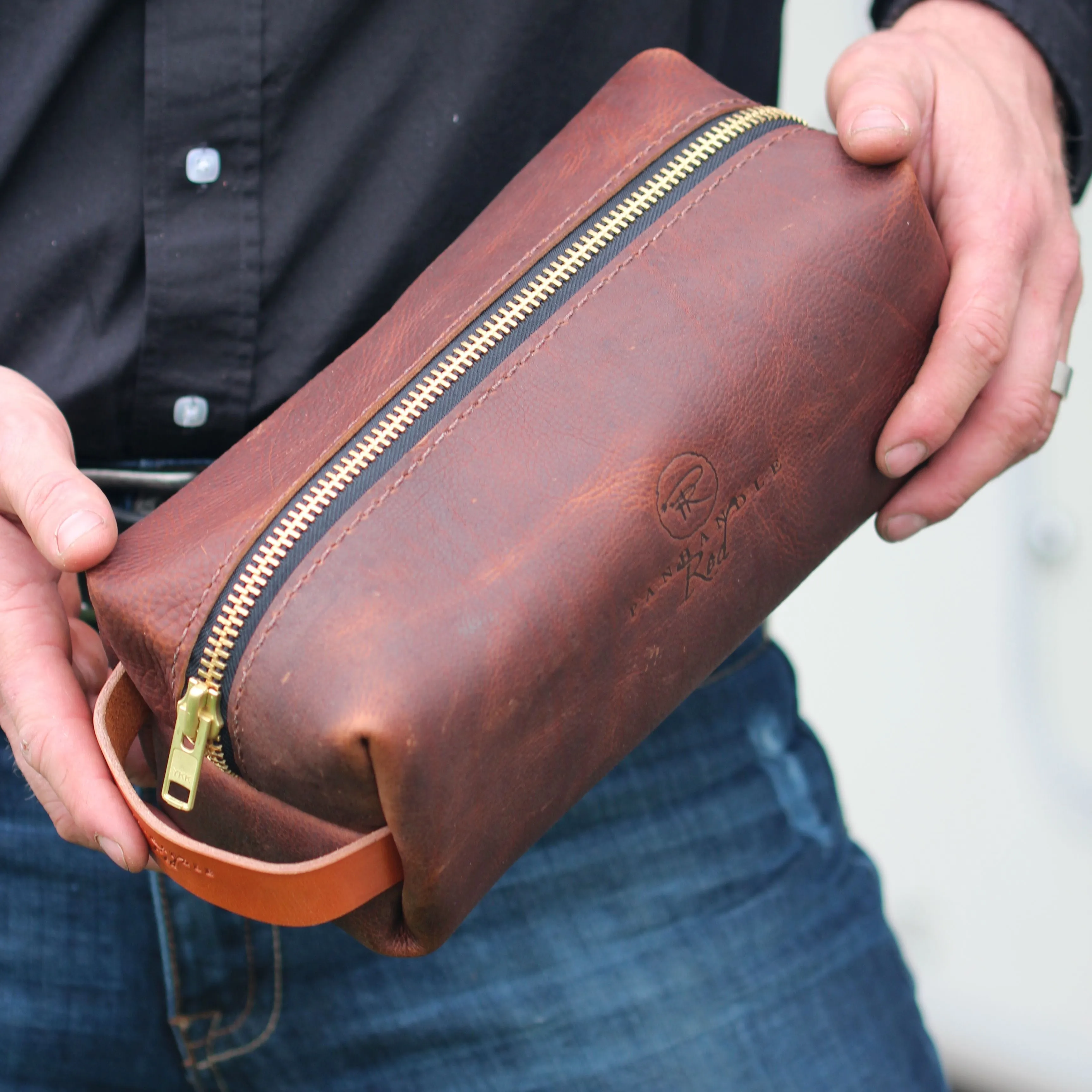 Brown Leather Shaving Kit