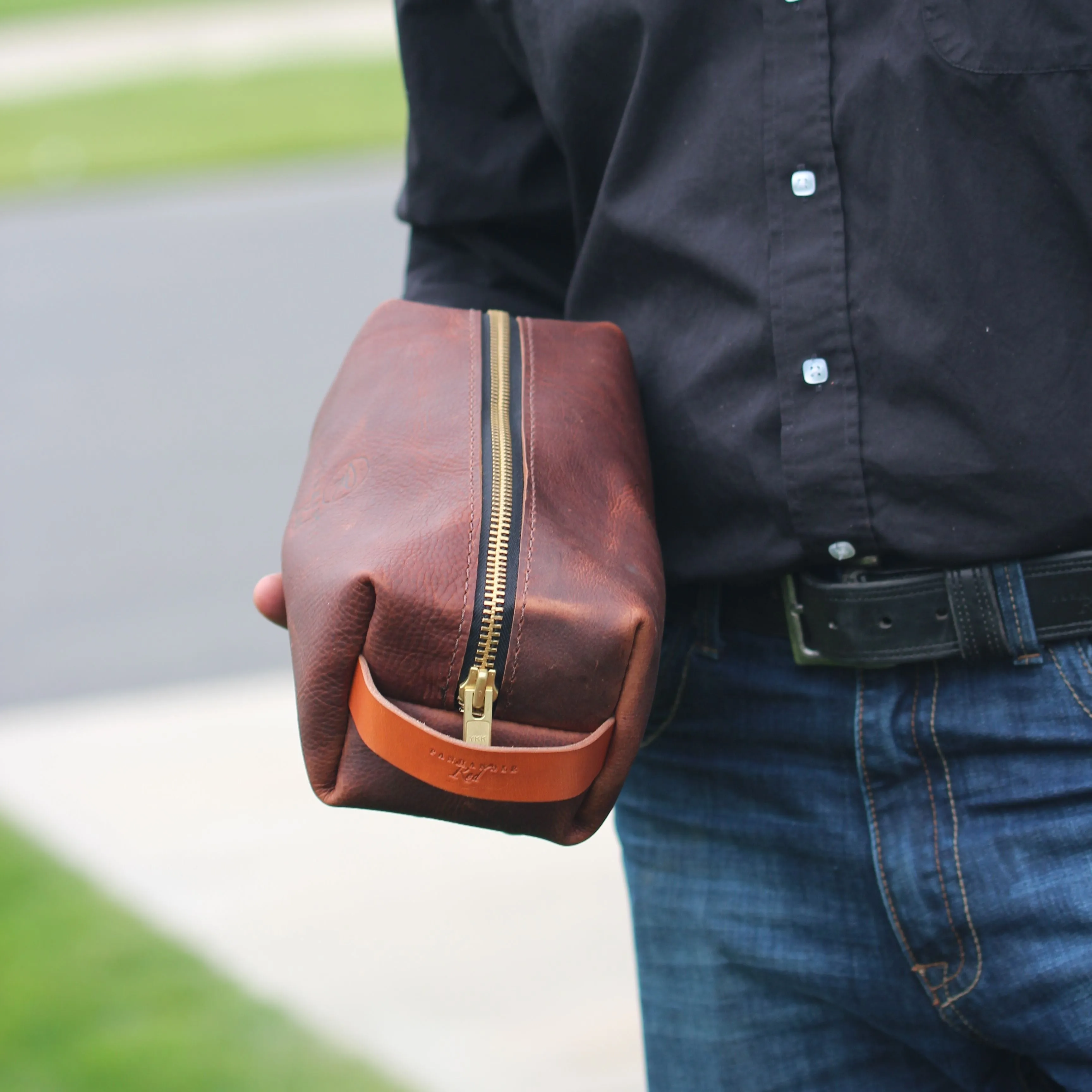 Brown Leather Shaving Kit