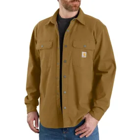 Carhartt Rugged Flex Canvas Fleece-Lined Shirt Jacket - Oak Brown