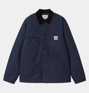 Carhartt WIP Michigan Coat in Blue Heavy Stone Wash