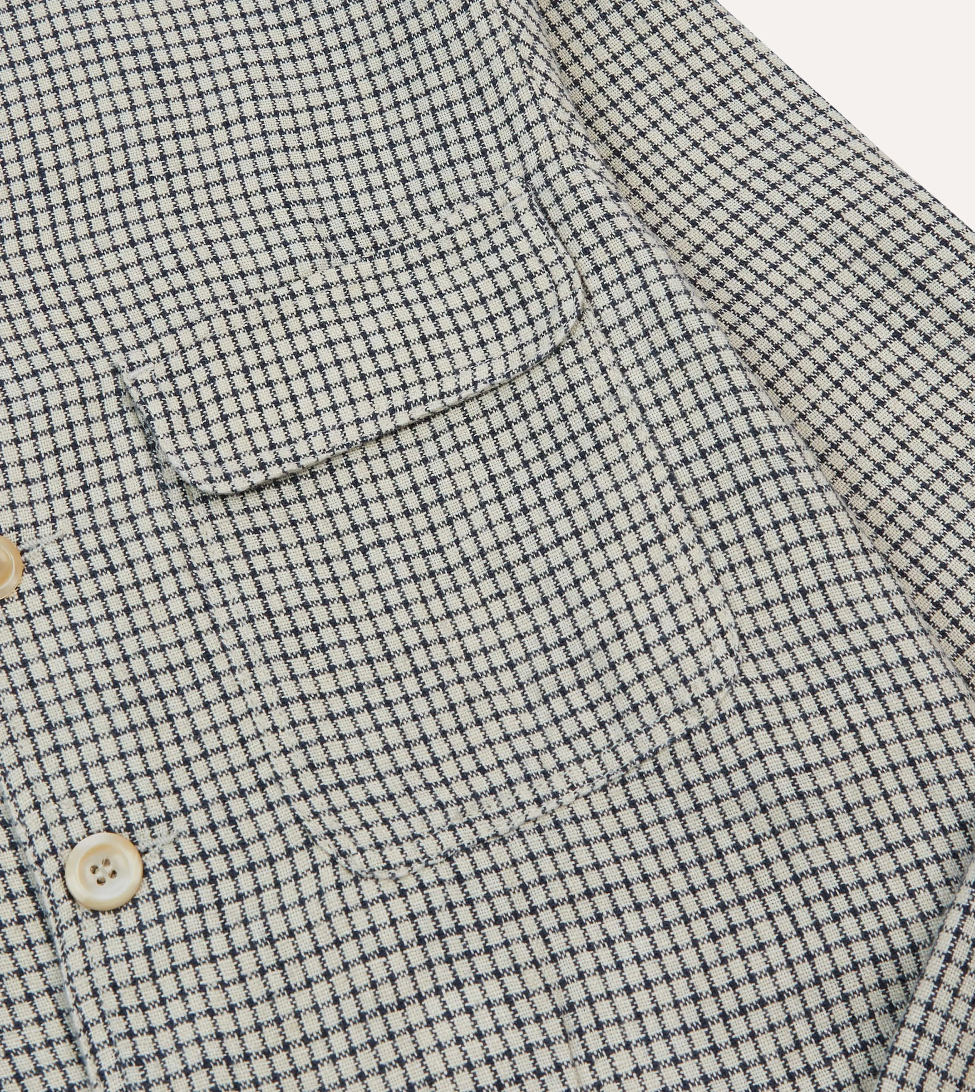 Ecru Check Linen Forestiere Jacket