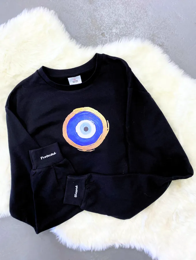 EVIL EYE SWEATER - BLACK