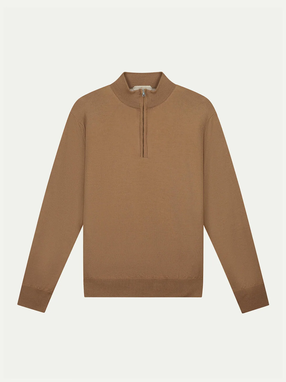 Extrafine Merino Zipper Sweater Caramel