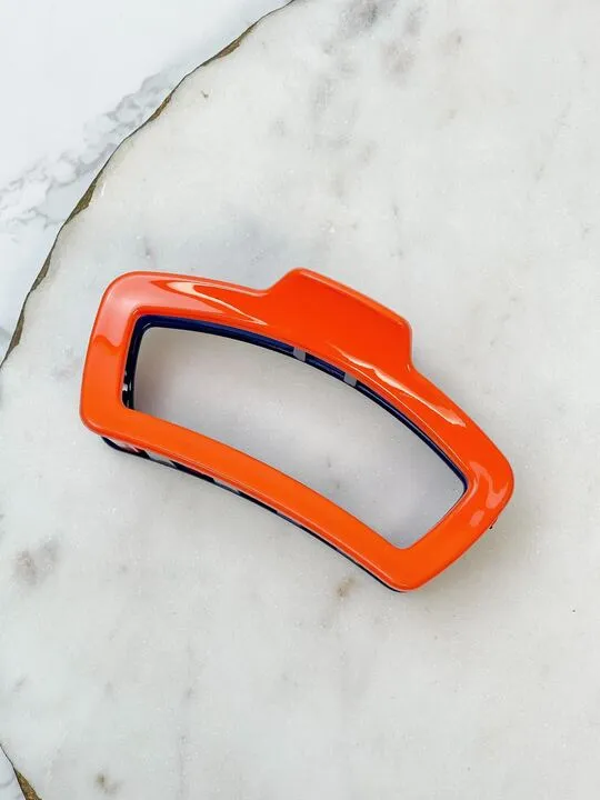 Game Day Claw Clips - Navy Blue & Orange