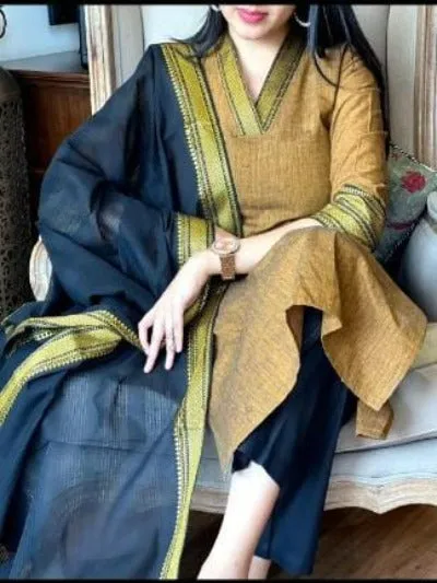 Golden South Cotton Handloom Salwar Suit Set