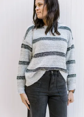 Gray and Black Striped Sweater