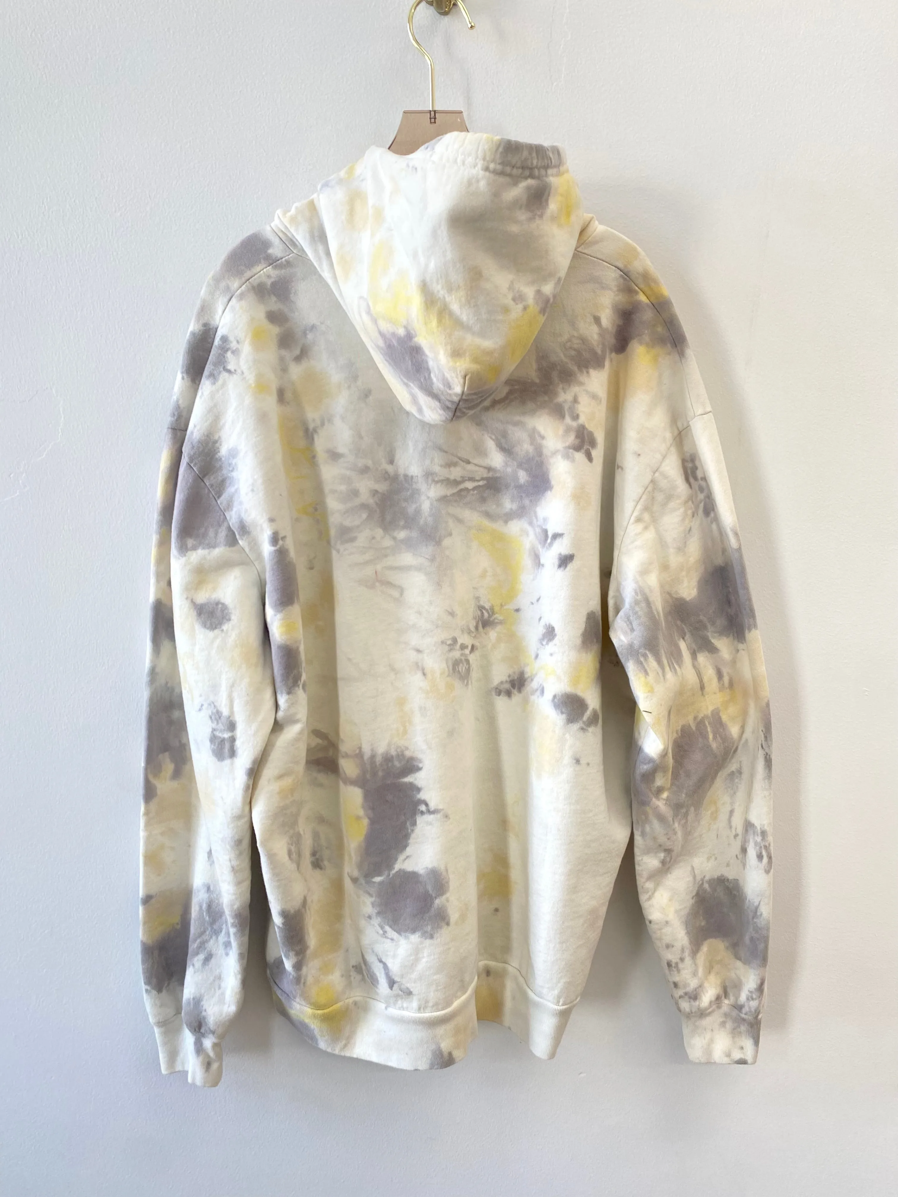 Grey & Lemon Yellow Marbled Hoodie (Reworked)