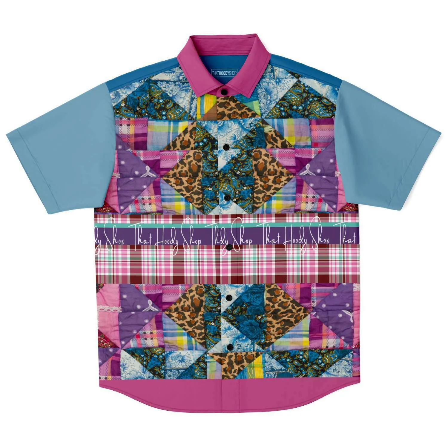 Gypsy Queen Purple Short Sleeve Button Down Shirt