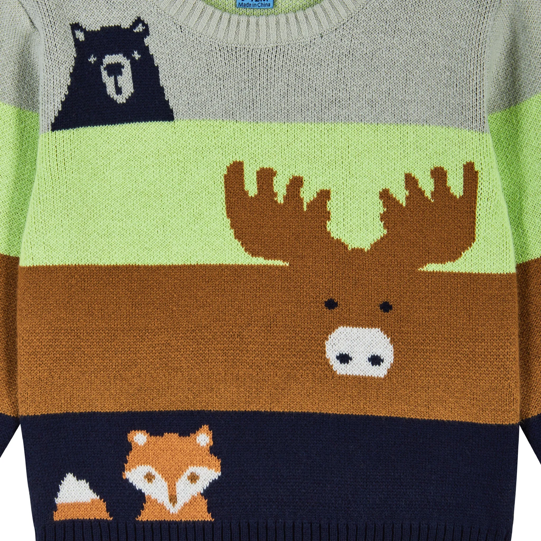 Infant Colorblocked Forest Animals Sweater Set  | Brown