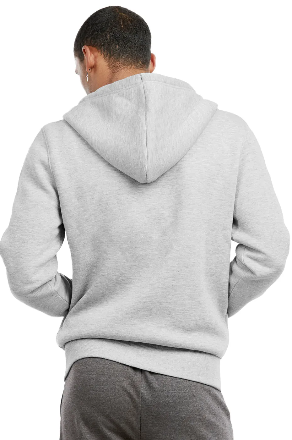 KNOCKER MEN'S HEAVY WEIGHT FLEECE ZIPPER HOODIE JACKET (HD2000_H.GRY)