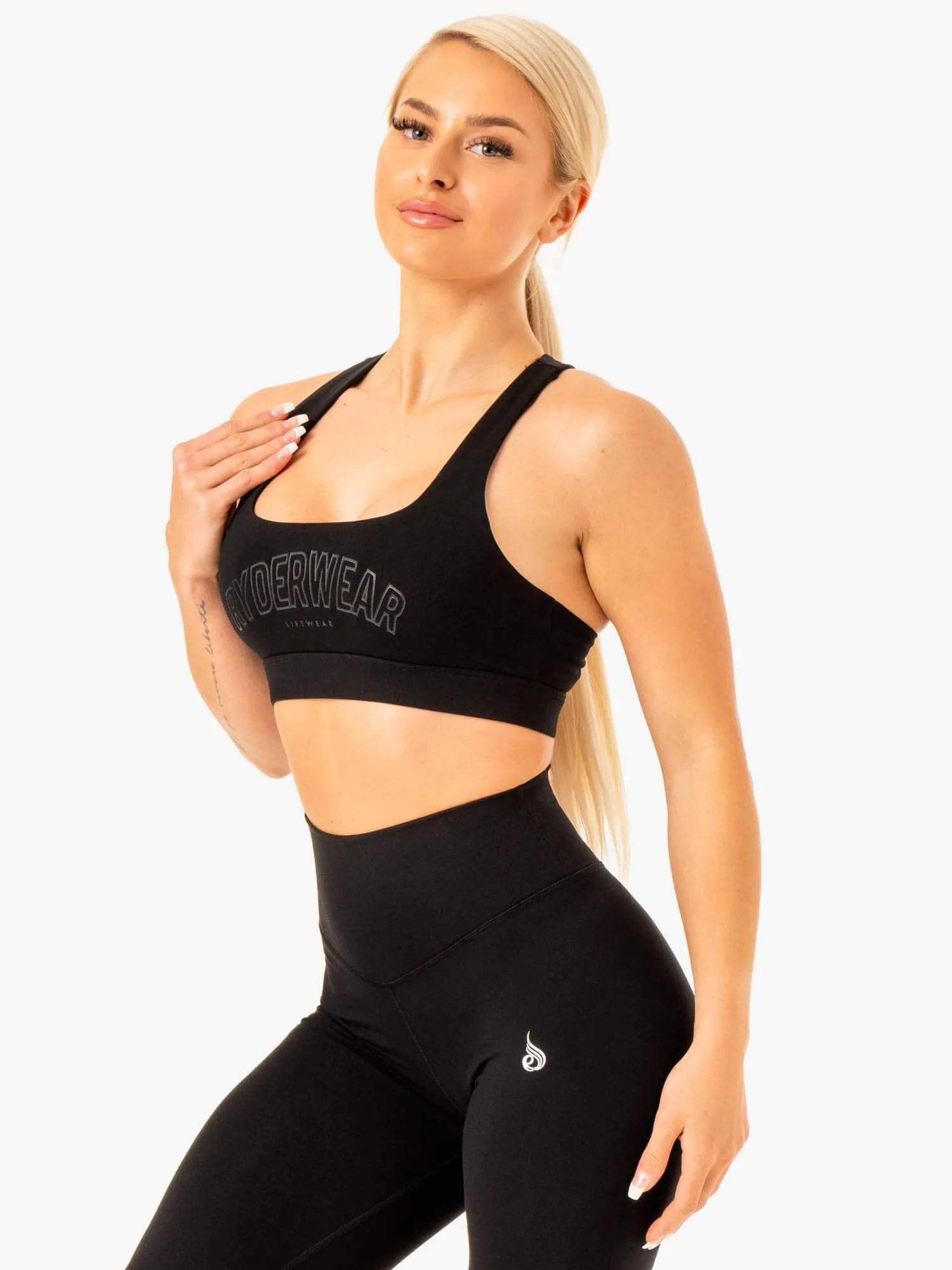 Knockout Racer Back Sports Bra - Black