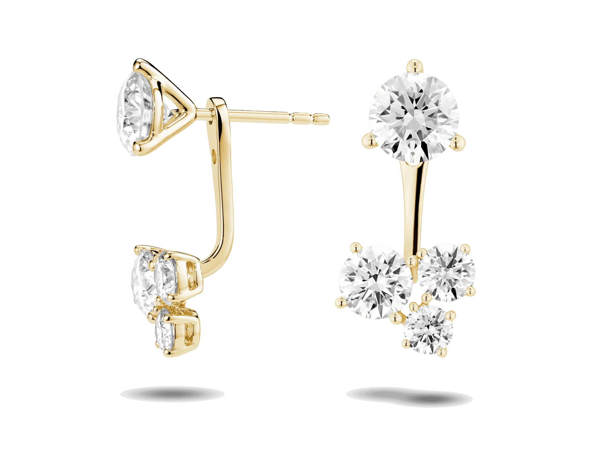 Lab-Grown Diamond 1ct. tw. Round Brilliant Cluster Ear Jacket Earrings | White