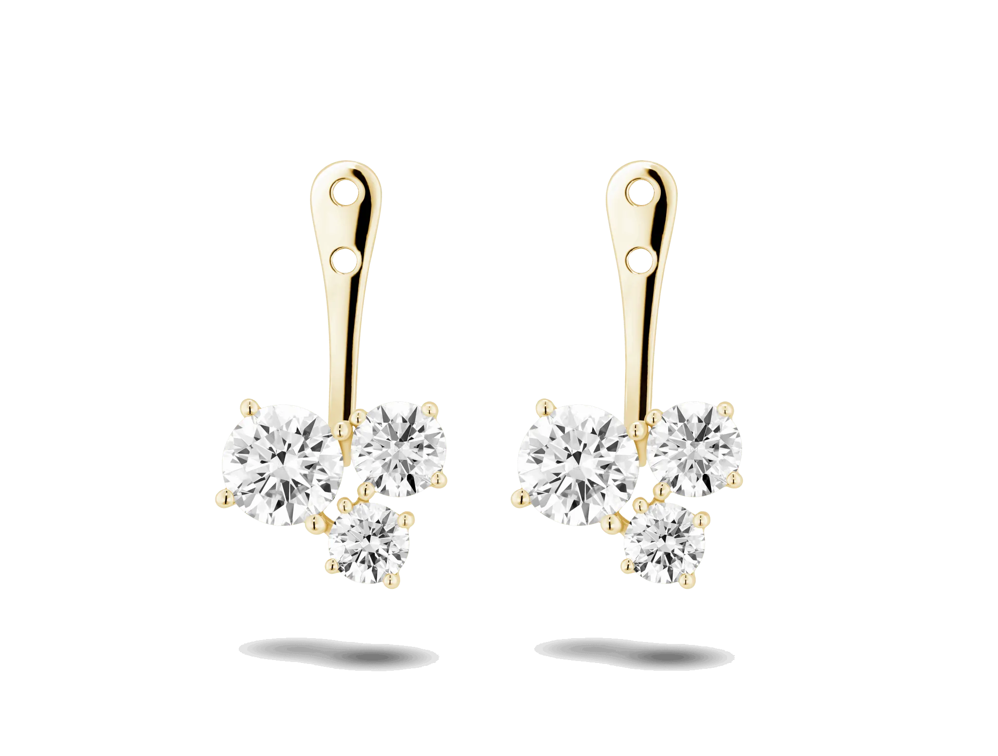 Lab-Grown Diamond 1ct. tw. Round Brilliant Cluster Ear Jacket Earrings | White