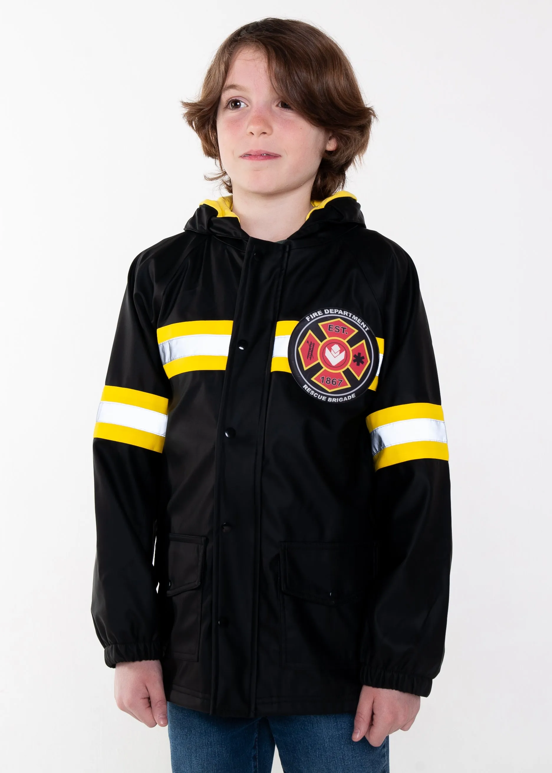 Lined Rain Jacket, Fireman Rescue (runs large, recommend sizing down)