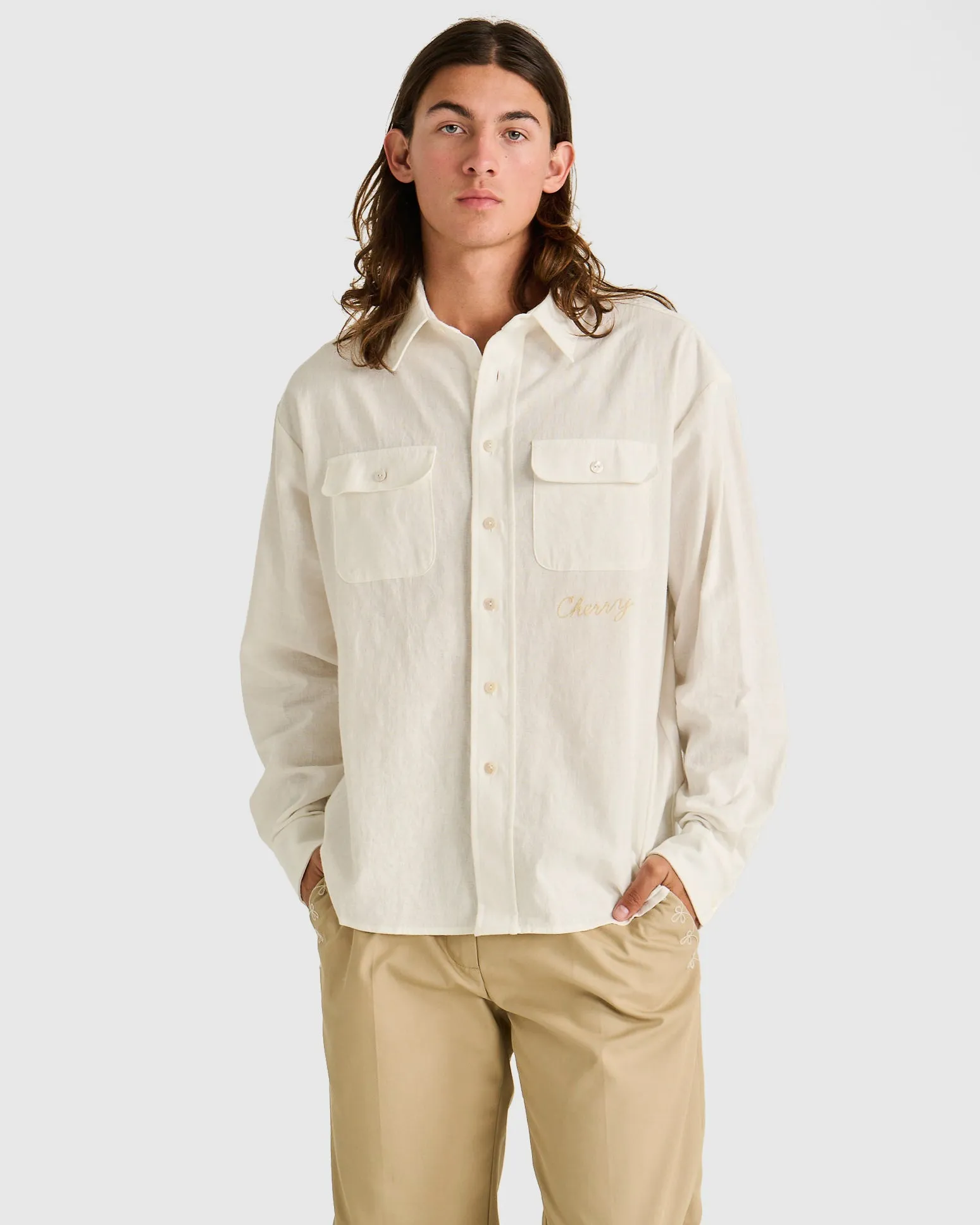 Linen Button Up (White)