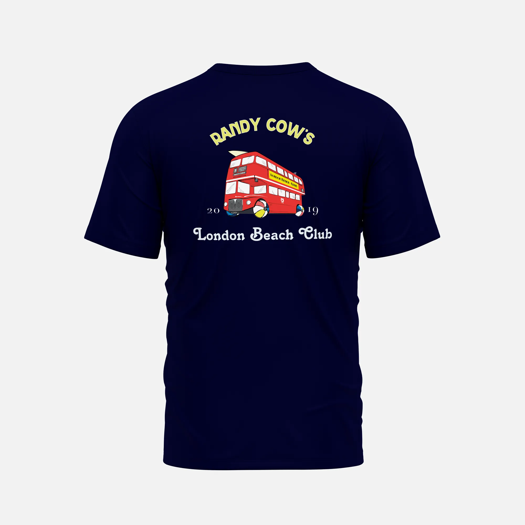 London Beach Club Bus - Navy Organic Cotton T-Shirt