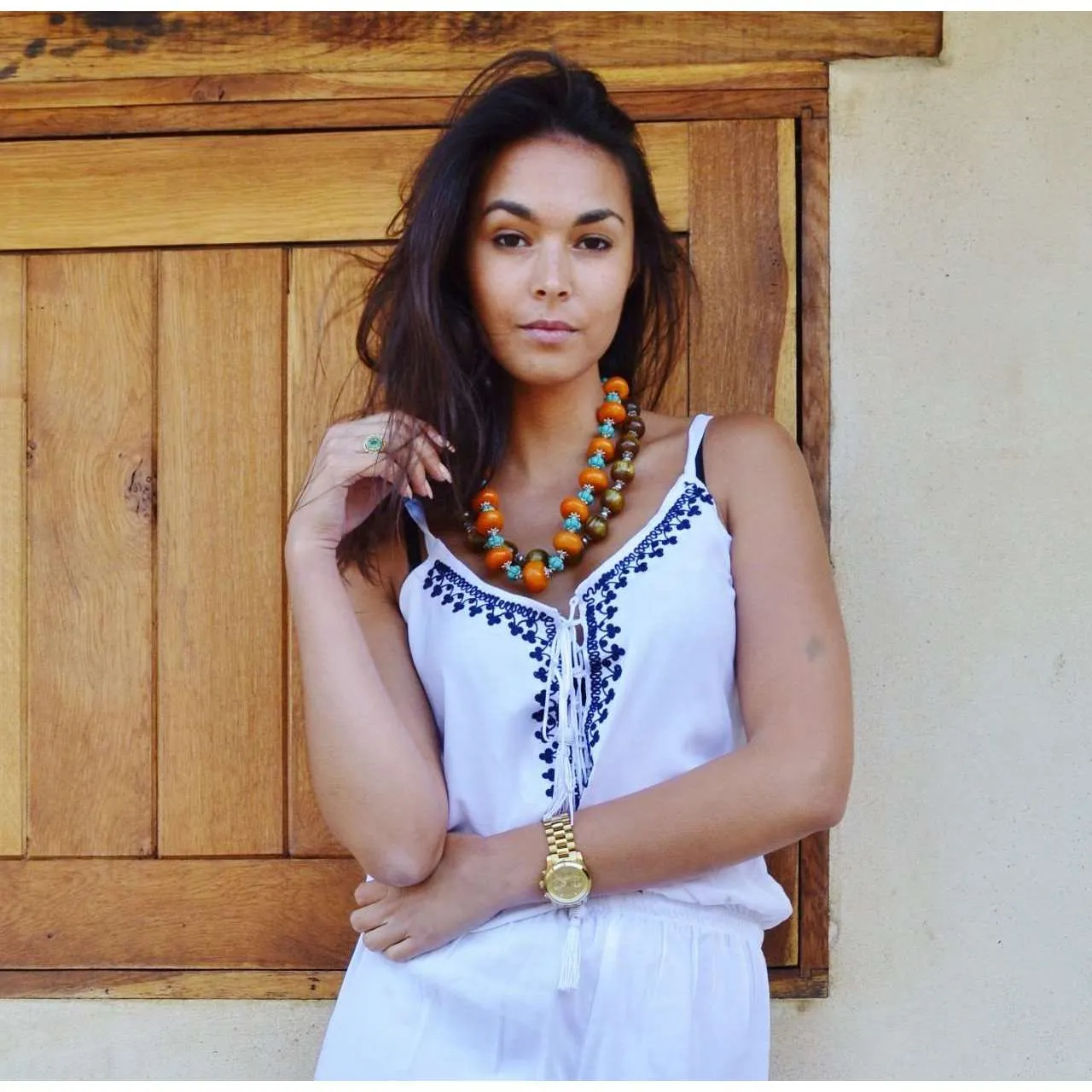 Marrakech White Karima Boho Jumpsuit