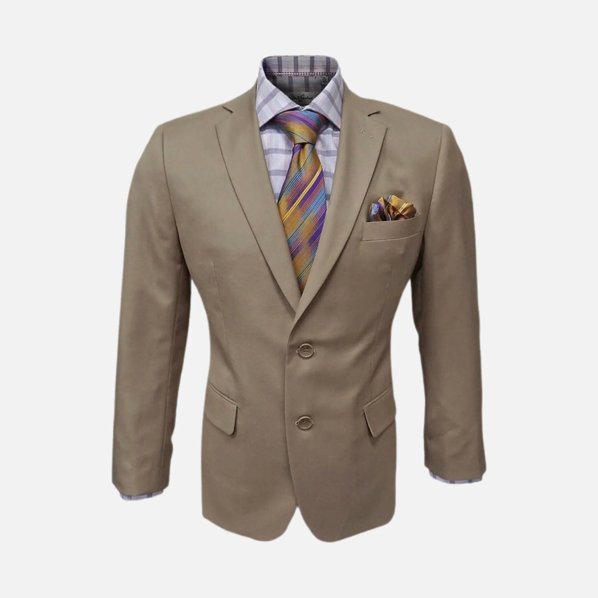 Mens 100% Wool Suit | Camel