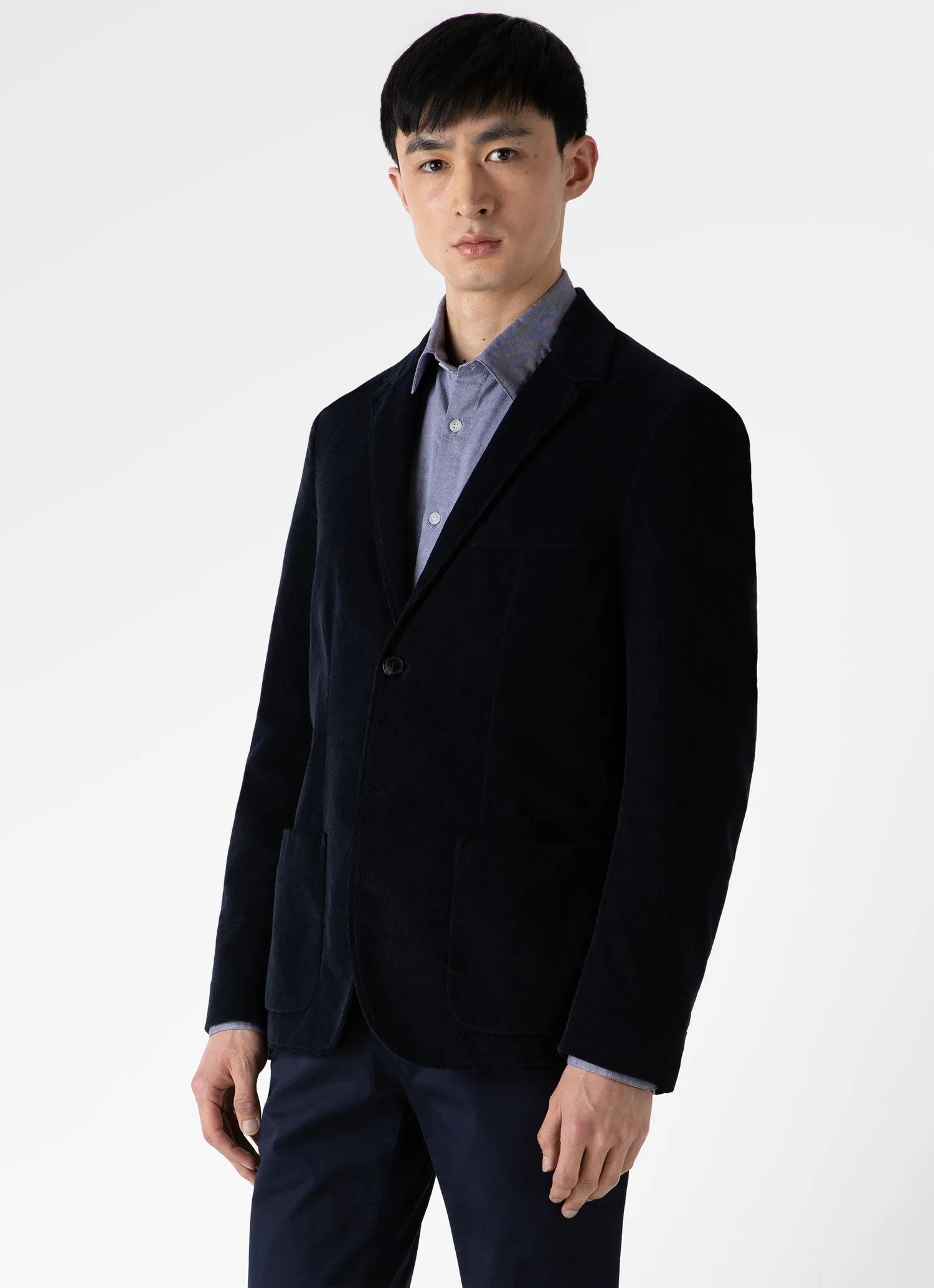 Men's Fine Corduroy Blazer in Navy