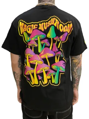 Mushroom Men's short sleeve cotton t-shirt 12012-01 black