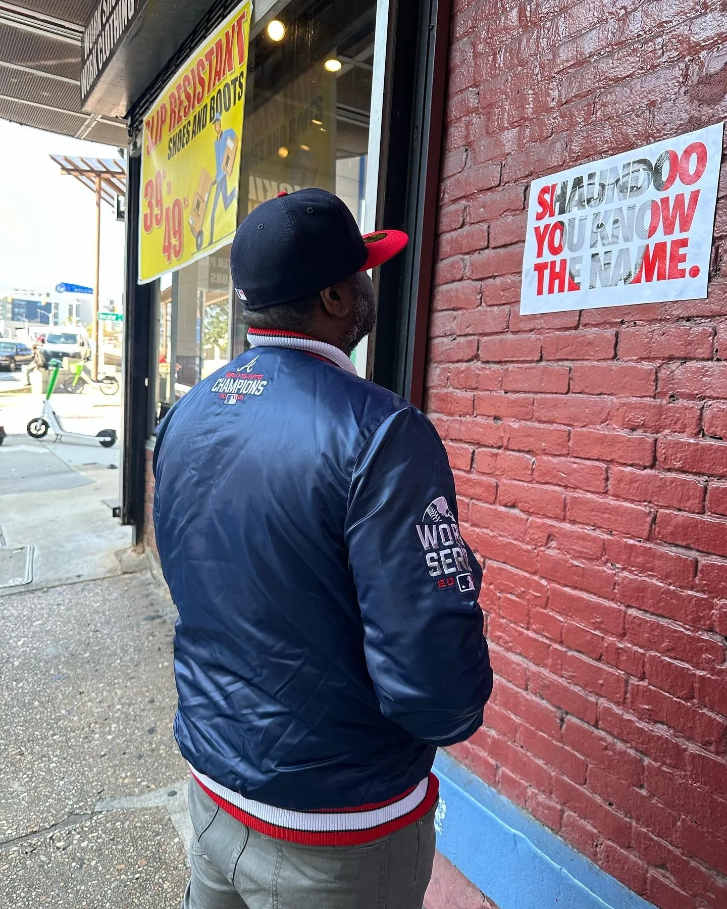 NEW Atlanta Braves Championship Starter Jacket NAVY