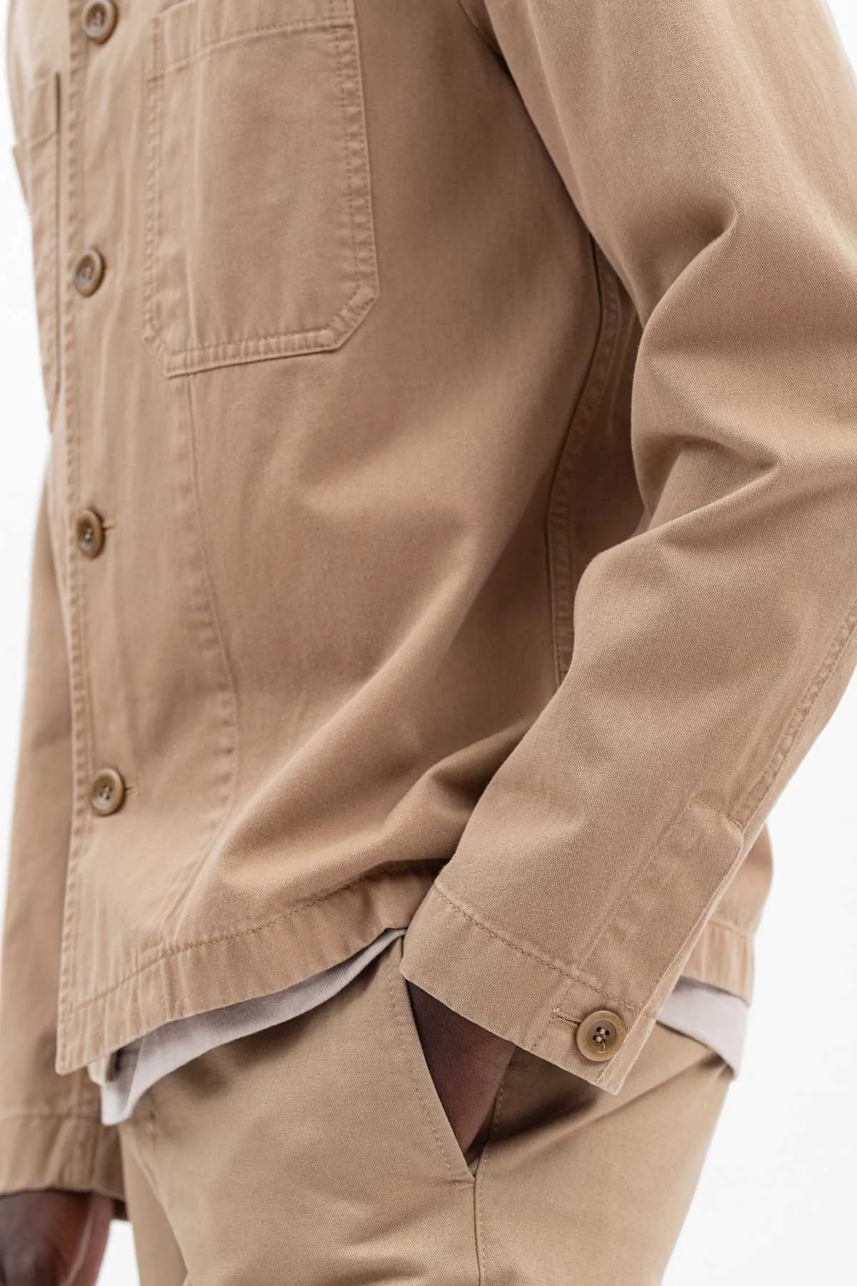 Norse Projects Tyge Broken Twill Jacket in Utility Khaki