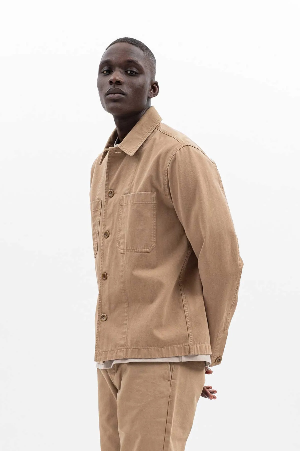 Norse Projects Tyge Broken Twill Jacket in Utility Khaki