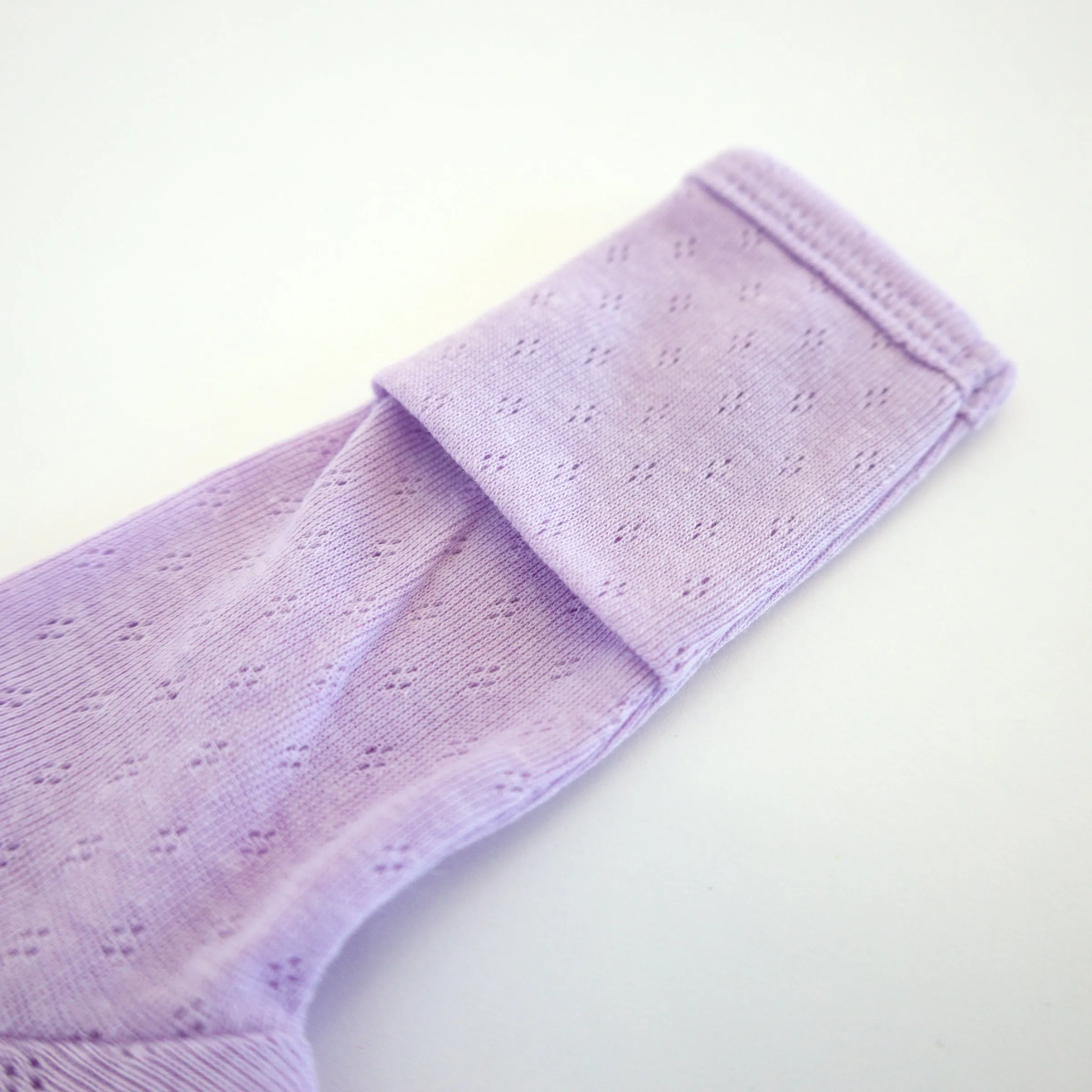 oh baby! Pointelle Zipper Footie - Lilac Heather