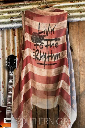 "Livin' to the Rhythm" Vintage American Flag Vest