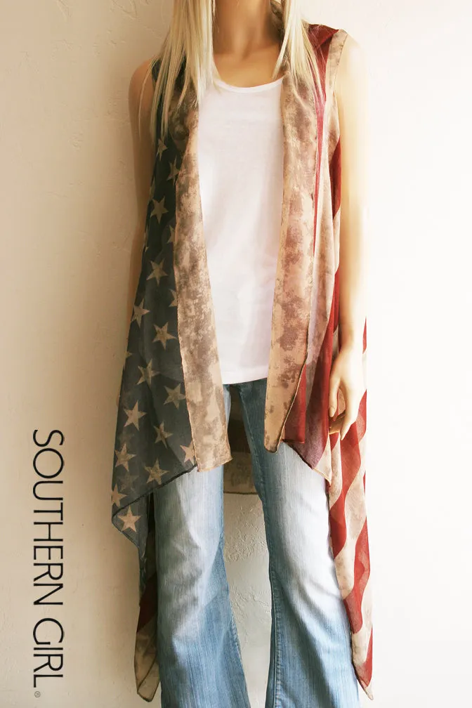 "Livin' to the Rhythm" Vintage American Flag Vest