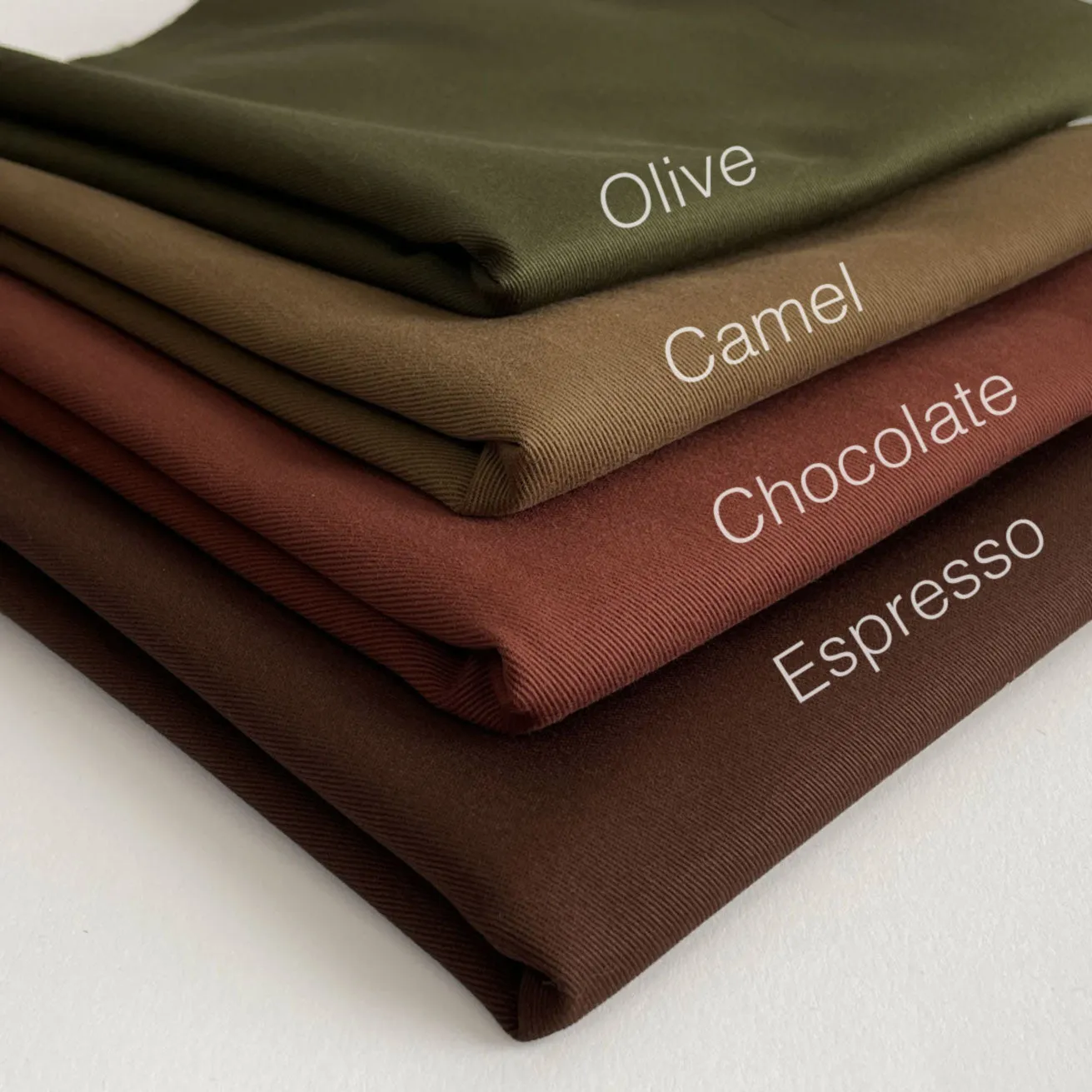 Relaxed Organic Cotton Twill Fabric in Dark Olive Green