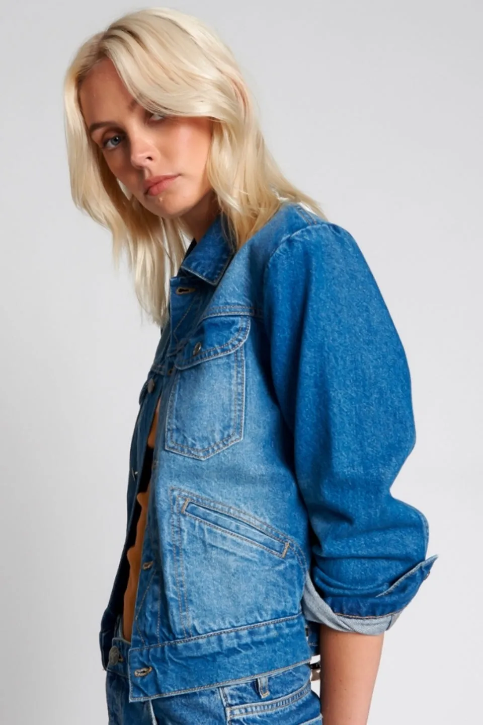 Riviera Retro Abrasion Denim Jacket