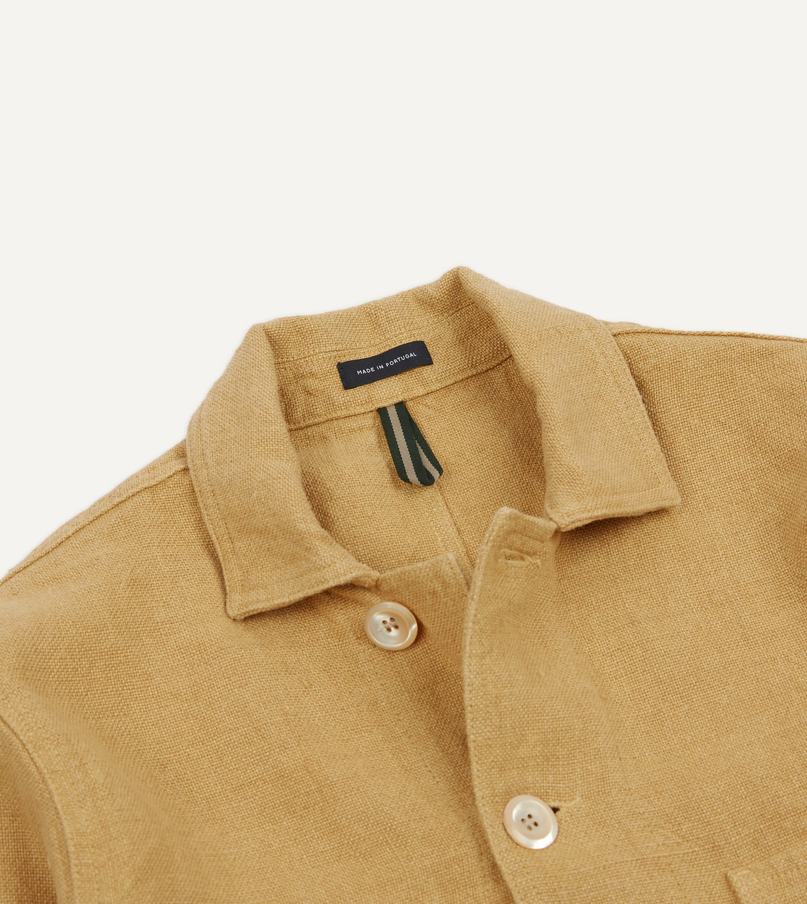 Sand Linen Five-Pocket Chore Jacket