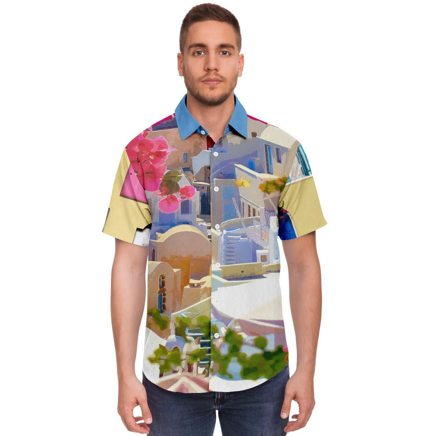 Santorini Short Sleeve Button Down Shirt