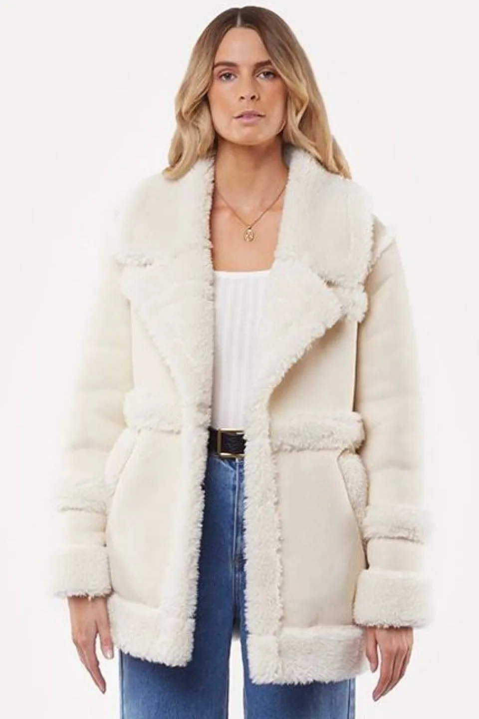 Shearling Natural Furry Jacket