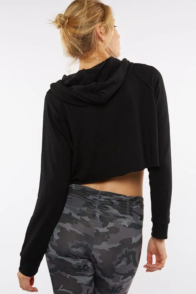 Strut This Crop Hoodie Sweater Black