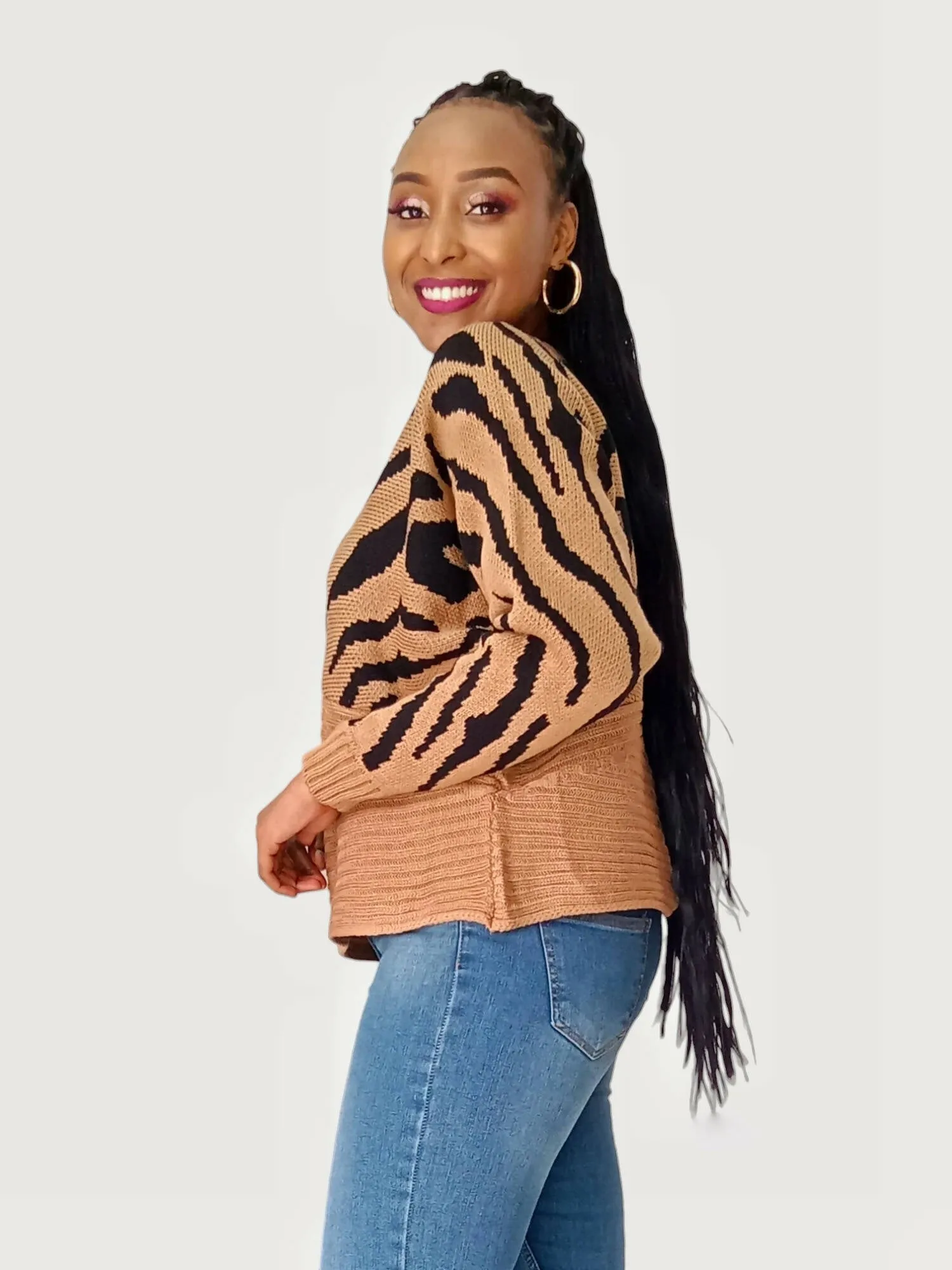 The Fashion Frenzy Animal Print Pullover - Brown