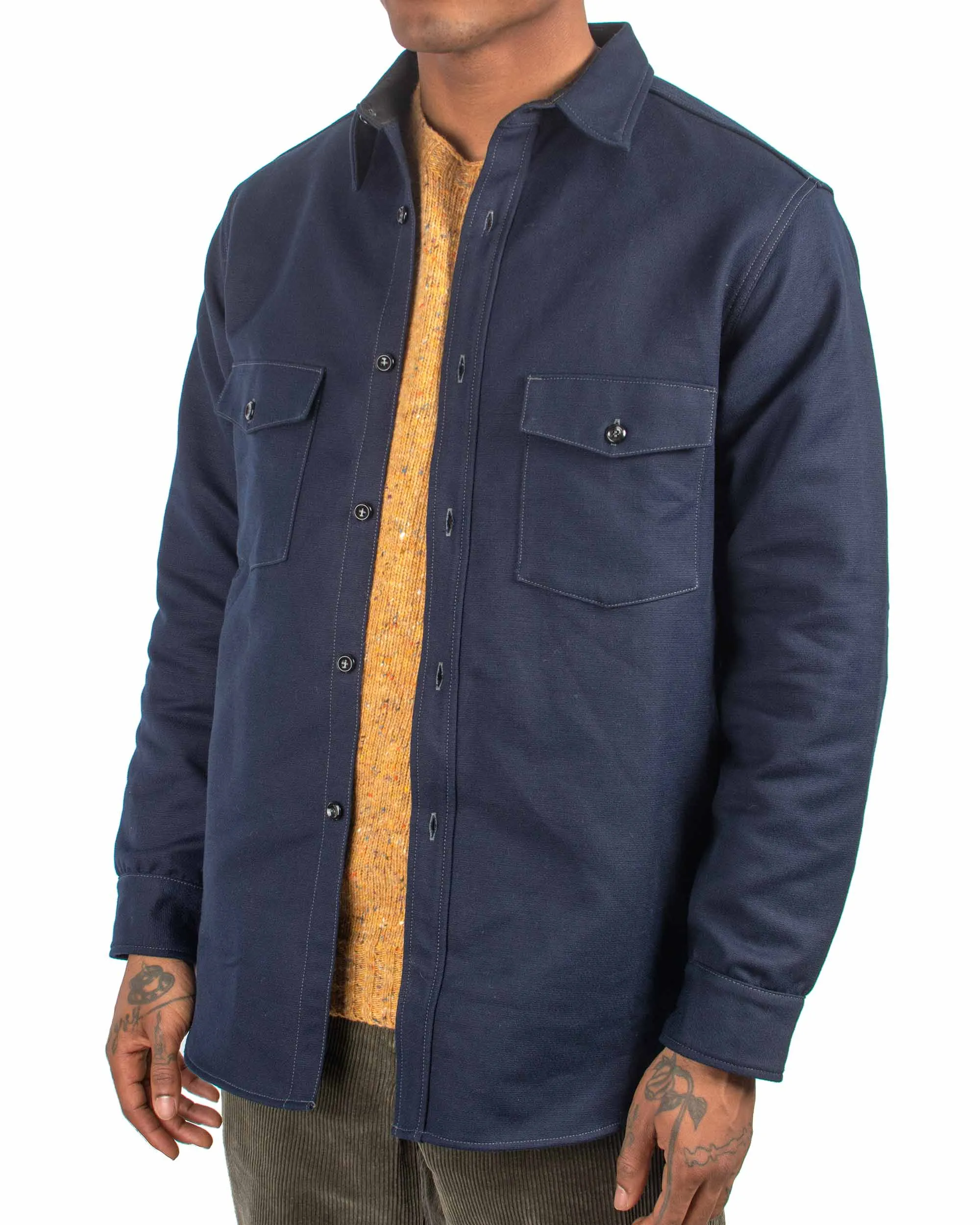 The Real McCoy's MS21104 8HU Heavy Moleskin Shirt Navy